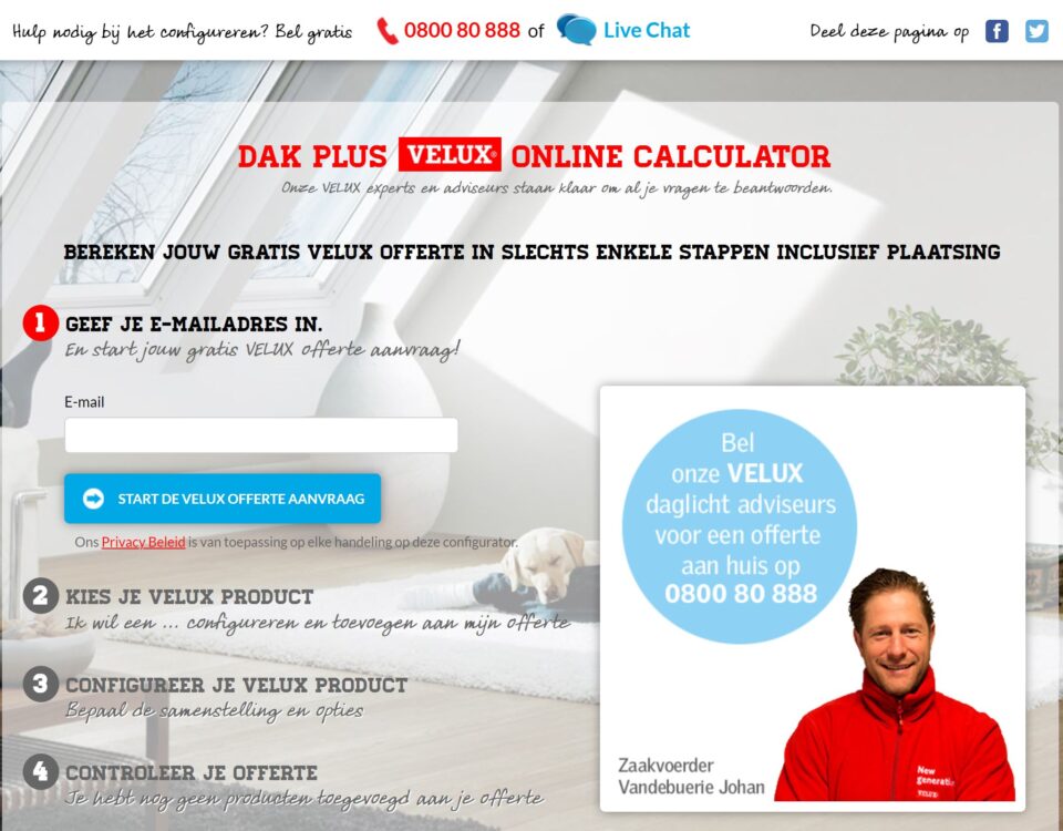 VELUX online calculator Daglicht Center